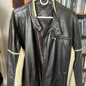 *VINTAGE* Distortion Custom Rags Motorcycle Jacket Dark Brown